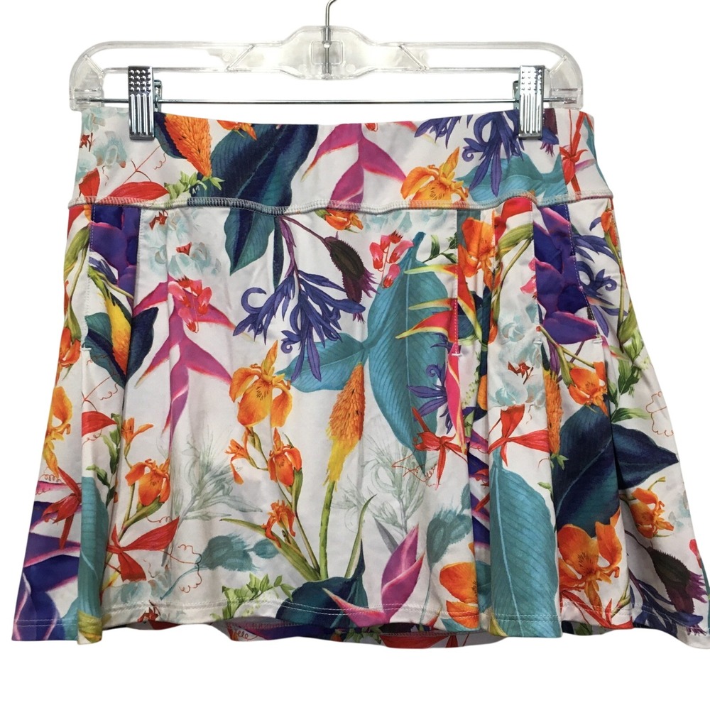 Athleta Floral Pleated Active Skort Women's Medium Multicolor Tropical Tennis